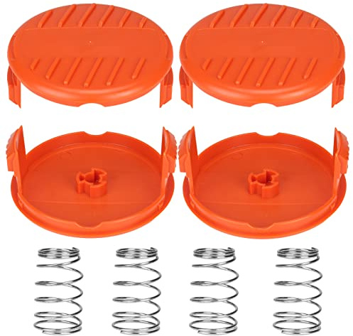 Eyoloty RC-100-P AF-100 Strimmer Spool Cover Replacement for Black+Decker | Strimmer Cap Cover for Black Decker GL280,GL301,GL425,GL430,GL545,GL555,ST1823,A6481Auto-Feed Grass Trimmers,4Cap+4Spring
