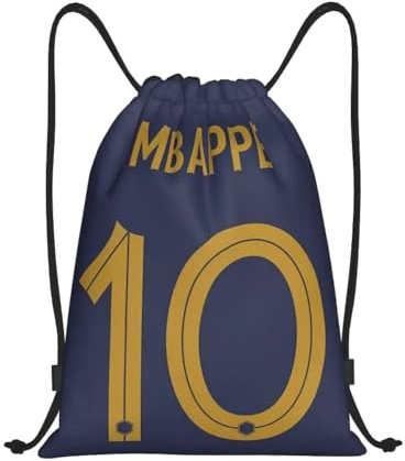 EZB Football Legend Mbappe Drawstring Bag | 36x30cm Midi Sized Backpack | Multi-Use: Sports Kits, PE Kits, Gym, Lunch, Holiday, Beach, Soccer Pump Bag | Mbappe Bag