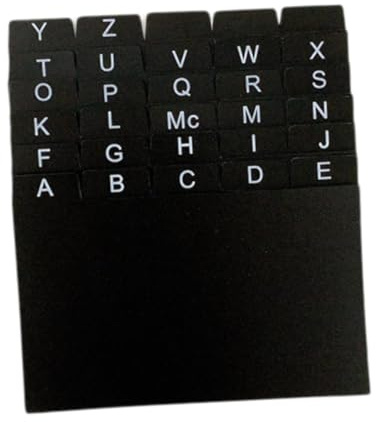 Karteikarten-Trennblätter von A bis Z, 12,7 x 7,6 cm, schwarz, PP-Organizer für Schule, Büro, Bibliothek, 30 Stück