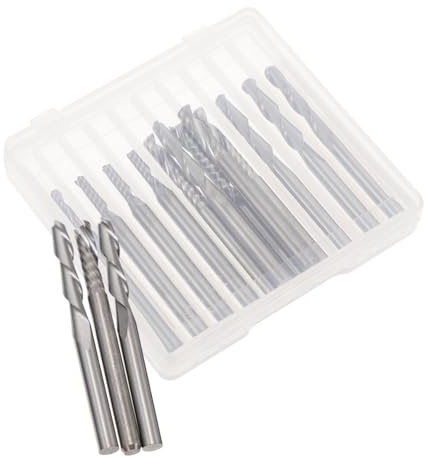 Amosfun 12piezas Fresas De Acero De Tungsteno Para y Tallado De Madera Unidades Caja Herramienta De Corte y Fresado Cortador De Para Proyectos De Carpintería