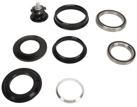 AlcheLHymist Set vaschetta Forcella Anteriore per Bicicletta, Kit Serie sterzo per Mountain Bike, Doppi Cuscinetti in Lega di Alluminio con Finitura anodizzata CNC, Compatibile con Telaio per