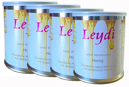 4x Leydi Warmwachs Honig in der Dose - 4000g Wachs zur Haarentfernung - Super Sparset