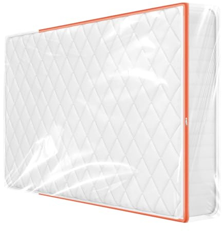 MAILLARD Funda de colchón de plástico 90 x 200 cm, protector de colchón con cremallera ancha, impermeable y resistente a desgarros, para almacenamiento, mudanzas, grosor reutilizable de 30 cm