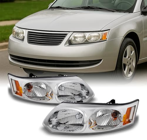AKKON - For Saturn Ion 4 Door Sedan Clear Headlights Head Lamps Driver and Passenger Side Replacement