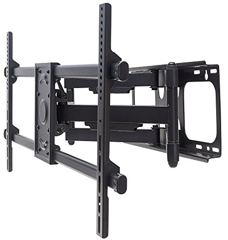 Manhattan 461290 - Soporte de Pared Universal para Pantallas Grandes (inclinable y orientable (para Pantallas Planas y Curvas de 37 a 90) hasta 75 kg, Estructura de Acero Resistente Color Negro