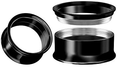 BIG GAUGES Pair of Internal Screw Steel 7/8 inch 22mm Black Anodized Double Flared Saddle Jewelry Stretcher Ear flesh Tunnel Plug BG5341