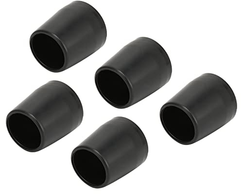 5 Stück Krückenspitzen, 28 Mm Ersatzspitzen für Krücken, Dicke Gummirohrspitze, Einzelner Winkelstock, Guter Halt, Stabiler Gehstock, Fußstock(Schwarz)