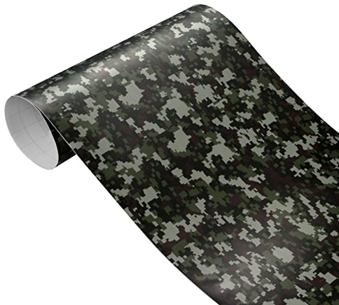 ikasus Camouflage Camo autoaufkleber, PVC Fahrzeug Lackschutzfolie, Tarn-Look Camo Aufkleber, Auto Dekoration Aufkleber, Aufkleber für Van, ATV, Auto, Motorrad, SUV, LKW, Schlitten, 30cm x 100cm
