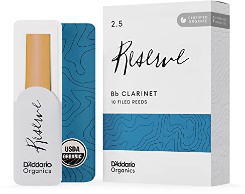 D'Addario Organic Reserve Bb Klarinettenblätter Stärke 2.5, 10er-Pack | Organic Reserve Bb-Klarinettenblätter bieten verfeinerten Klang, präzise Ansprache, konstante Stärke und zuverlässige Leistu.