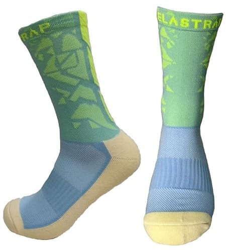 elastrap Sportstrumpor - teknik och prestanda - fotboll, Futsal, handboll, volleyboll, rugby, basket, tennis, idrott, fitness, gymnastik, crossfit, Gulblå / storlek 41–45