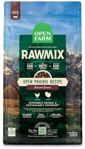 Open Farm RawMix Dry Cat Food, Open Prairie Grain Free Kibble, 2.25lb Bag