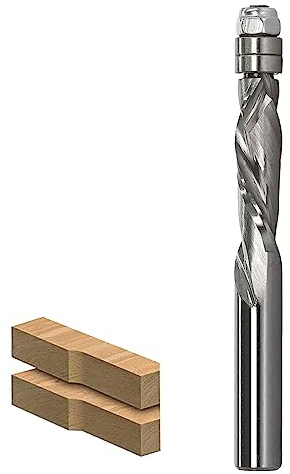 AKYLIN Fresa a filo a spirale, fusto 8 mm, fresa elicoidale per fresatrice superiore, diametro di taglio 8 mm, lunghezza di taglio 28,6 mm, scanalata a spirale, doppio cuscinetto a sfera, fresa per