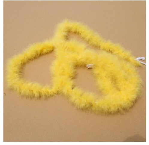 Hrlace 200cm Marabu Federboa 10g Flauschige Marabu Boa zum Basteln Natürliche Truthah Feder Boa Tlauschige Feder Girlande Weihnachtsgirlande DIY Kostüm Tanzen Hochzeit Cosplay Partydeko Gelb 1#