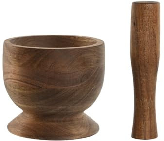 Home ESPRIT Mortier en bois d'acacia 12 x 12 x 10,5 cm