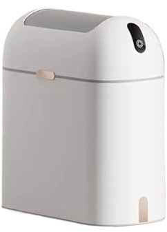 Dh2yjnbf3 Poubelle Poubelle ménagère avec Couvercle Ouverture et Fermeture Automatique Salon Cuisine Salle de Bain Toilette Poubelle Intelligente Poubelles de Type capteur Poubelle de Cuisine(Blanc)