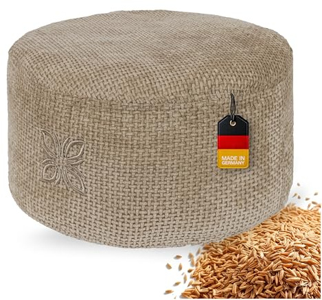 OMNANA® Cushy™ Coussin de méditation Rond - Coussin d'assise 10cm/15cm/20cm de Haut - Coussin de Yoga en Chenille avec Rembourrage en épeautre - Coussin de Sol, Coussin pour méditation & Relaxation