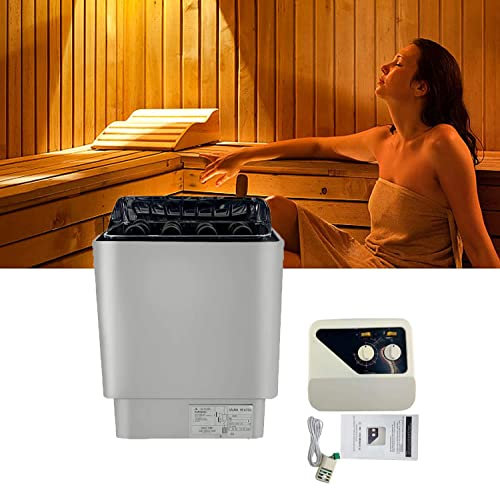 FLNOZAMZ Electric Heater Home Sauna,3-9KW Electric Sauna Oven with External Thermostat Control Dry Sauna,Stufa Elettrica Per Sauna(3kW)