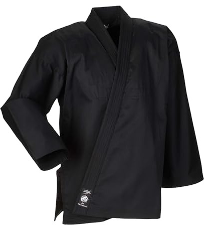 Ju-Sports Element Jacke Schwarz regular cut 150 I Judoanzug Jacke Kinder & für Erwachsene I Judogi Jacke aus langlebigem Mischgewebe I Doppelt verstärkter Schulter- & Brustbereich