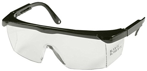 SBS® Schutzbrille | schwarz | verstellbare Bügel | mit optimalen Front- und Seitenschutz | Arbeitsschutzbrille | CE EN166