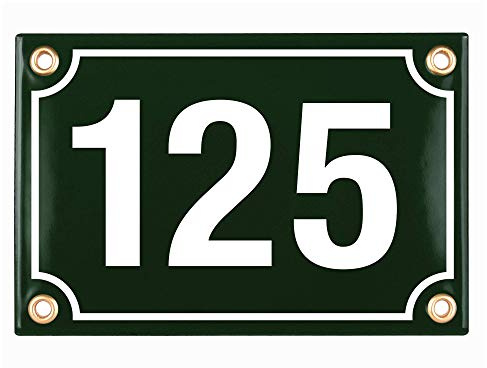 Numero Civico Esterno con Indirizzo - 10x15 cm - Targhe Personalizzate in Ceramica - Verde