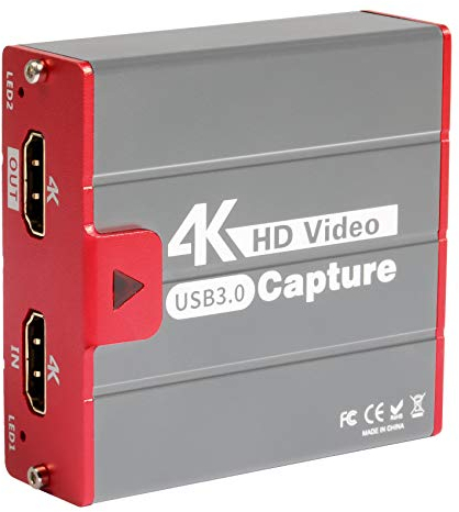 TreasLin 4K Capture Card USB3.0,Game Capture Card 4K@30FPS Live Streaming for PS5 PS4 Switch Wii U DSLR Xbox on OBS,XSplit,Twitch,YouTube Support Windows,Mac,Zero Latency HDMI Loopout