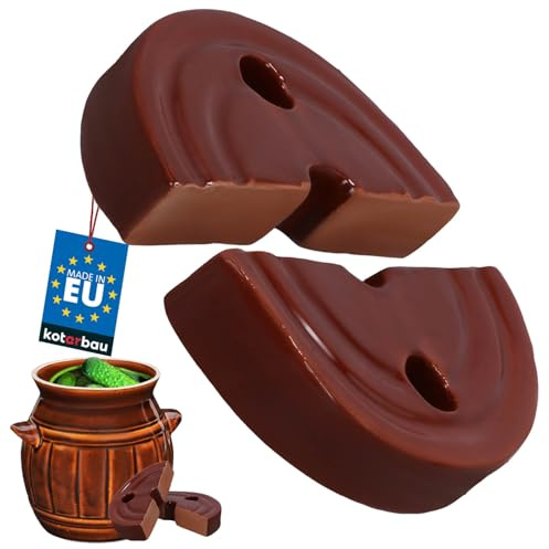 KOTARBAU® Beschwerungsstein für Gärtopf aus Steinzeug Halbiert Fermentiergewicht für Sauerkrauttopf Tontopf Steingut 140 mm