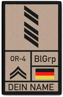 Copytec Rank Patch 9,8x6cm OStGefr mit Name und Blutgruppe Oberstabsgefreiter #39038
