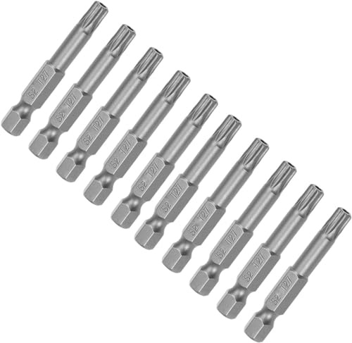 XMHF 10 pezzi 50 mm lungo 1/4 di pollice gambo esagonale T27 Torx testa cacciavite magnetico Set di punte di sicurezza a prova di manomissione stella 6 punti cacciavite kit strumenti