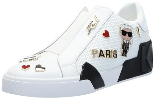 KARL LAGERFELD Mavise - Tenis para mujer, Blanco brillante, 37 EU
