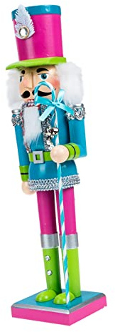 MAGICLULU Wood Christmas Nutcracker Soldier Ornament Blue Traditional Xmas Decoration Wooden Nutcrackers Festive Tabletop Display for Holiday Home