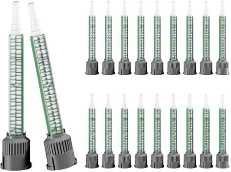 TOOLSHARK Mischdüse für UHU Kleber, Epoxidharz Kleber Mischdüse, Statikmischdüse 1:1, Mischerdüsen für Kleber Pistole Zweikomponentenkleber 2k - 20 Stück