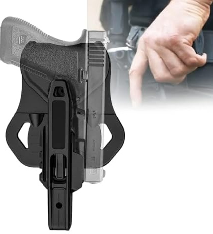 Taktischer Pistolenholster, Versteckter Gun Holster für Alle Double-Stack-Glock 9mm, Links und Rechtshändig Geeignet, Schwarz Nylon