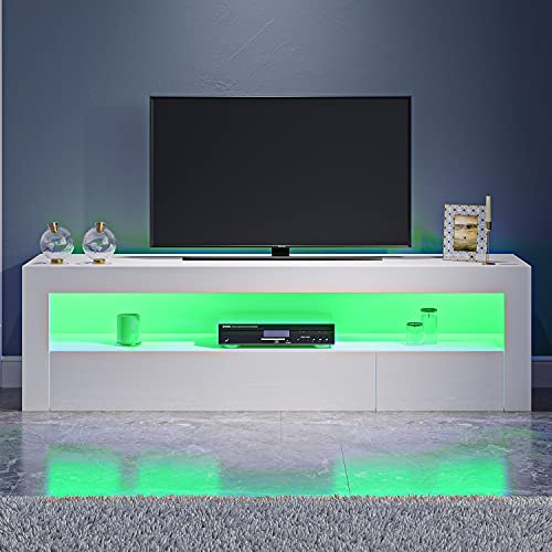 XJBTBA Soporte para TV de 120 cm, 2 Puertas, Mueble para TV, Estante Grande con Luces LED RGB para televisores de 22 a 55 Pulgadas ()