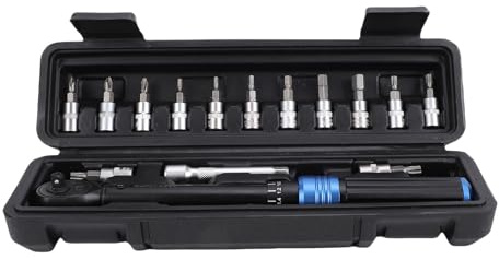 Omquot Juego de llaves de torsión de bicicleta con carraca bidireccional para mantenimiento profesional, 2 – 24 Nm, juego de herramientas mecánicas