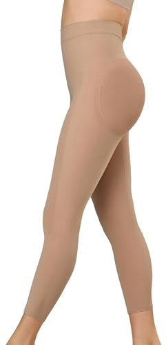 Leonisa Shapewear Senza Cuciture a Vita Alta per Sollevamento Glutei o Pantaloncini Modellanti Coscia più Sottile Cintura per Donne Controllo della Pancia, Beige - Capri Shaper, Medium