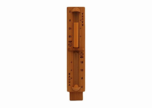 The Sauna Place Cedar and Glass 15 Minute Sauna Sand Timer with Swivel Base Rotating Wooden Sauna Timeglass (2 3/4 x 13 3/4)
