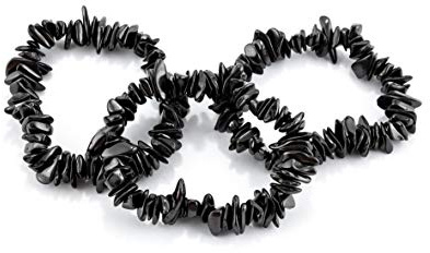 SN NATURSTEIN UG - Bracciale di Shungite Dragon Scales | Pietra preziosa e curativa originaria della Carelia - 3 Unità