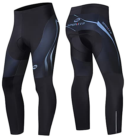 Men’s Bicycle Pants for Boat Cycling Tights Compression 4D Gel Padded Cycle Clothing L Gray Multi