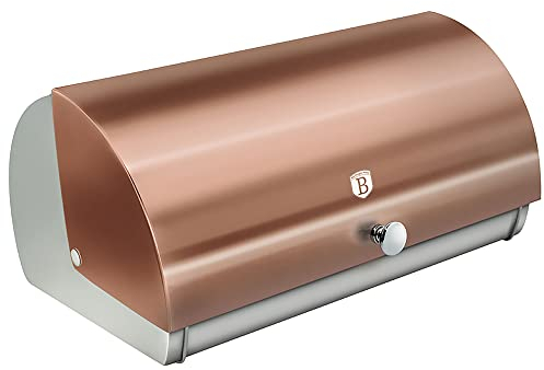 Berlinger Haus Rose Gold Brotkasten, Schiebedeckel, Brot- und Gebäckaufbewahrungsbehälter, Edelstahl, Bread Box, Modernes Design Metallic Line, Edelstahl / Roségold