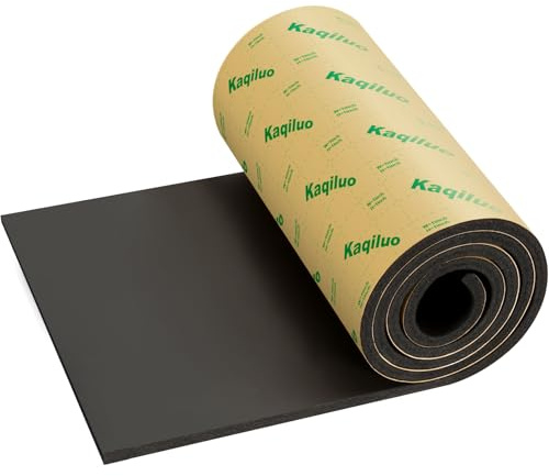 Kaqiluo High Density Self-Adhesive Sound Insulation Acoustic Foam, 0.4 x 12 x72, 10mm Thick,5.8 sqft Sound Proof Padding, Fire/Water Resistant Acoustic Treatment Foam.
