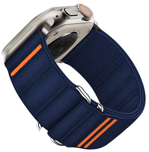 Suitisbest Armband Kompatibel mit Apple Watch Ultra 2 Armband 49mm 46mm 45mm 44mm 42mm, Nylon Sport Band mit S-Haken für Apple Watch Ultra 3 Ultra 2 Ultra SE 3 SE 2 SE Serie 11 10 9 8 7 6 5 4 3 2 1
