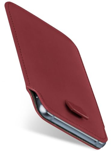 moex Slide Case für Huawei P20 Pro Hülle zum Reinstecken Ultra Dünn, Holster Handytasche aus Vegan Leder, Premium Handyhülle 360 Grad Komplett-Schutz mit Auszug - Rot