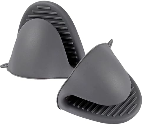 Qinsky Guantes de Silicona para Horno, 2 Pcs, Gris