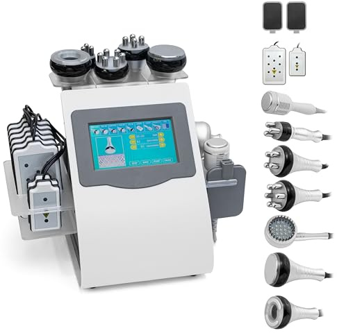 Elitzia 9 in 1 Beauty and Body Sculpting Machine Ultrasound 40K Cavitation Radio Frequency Skin Tightening Body Shaping Machine Multi Function Professional Cavitation Machine Fat Burning Salon ET929