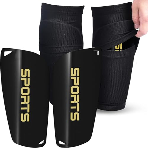 Schienbeinschoner Fußball, Schienbeinschonerhalter & Schienbeinschoner Socken 1 Satz, Schienbeinschoner für Fußball Schockabsorbierender Schutz für MäNner, Kinder