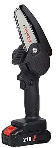 IUBGFTO Motosierra inalámbrica, Sierra Flexible de 4 Pulgadas, Motosierra de Mano, Mini Motosierra eléctrica de 21 V, Sierra eléctrica Recargable con Carga de batería para árboles (Negro)