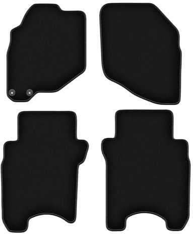 Wielganizator Velours Fußmatten passend für Honda Jazz II (2002-2007) | Qualität: Basic - Genaue Passform, rutschfeste Untregrund 4-teilig - Schwarz