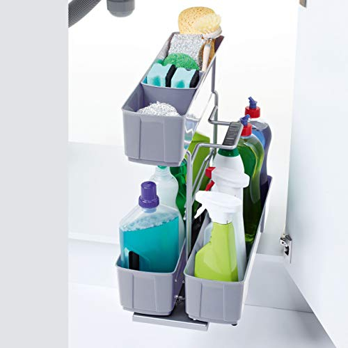 SOTECH CleaningAGENT Küchenauszug (BxTxH: 298 x 480 x 480 mm) Schrankauszug Putzmittelauszug Bodenmontage