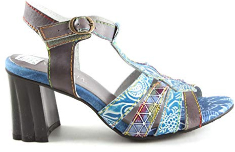 Laura Vita Sandalias Ficdjio 02 Peeptoe para mujer, Azul Bleu Bleu, 36 EU