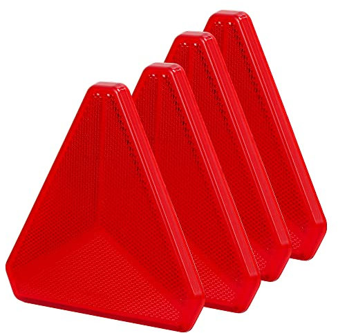 DARKGUARD 4x Rouge Catadioptre Triangle Remorque 150x10x135mm (LxWxH),Homologué E Catadioptre Triangle Adhésif Arrière Réflecteurs Signalisation pour Remorque Caravane (Rouge-Triangle-Adhésif-4pcs)